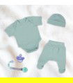 Conjunto de primeiro uso com Porta Chupeta Verde Pastel - 2