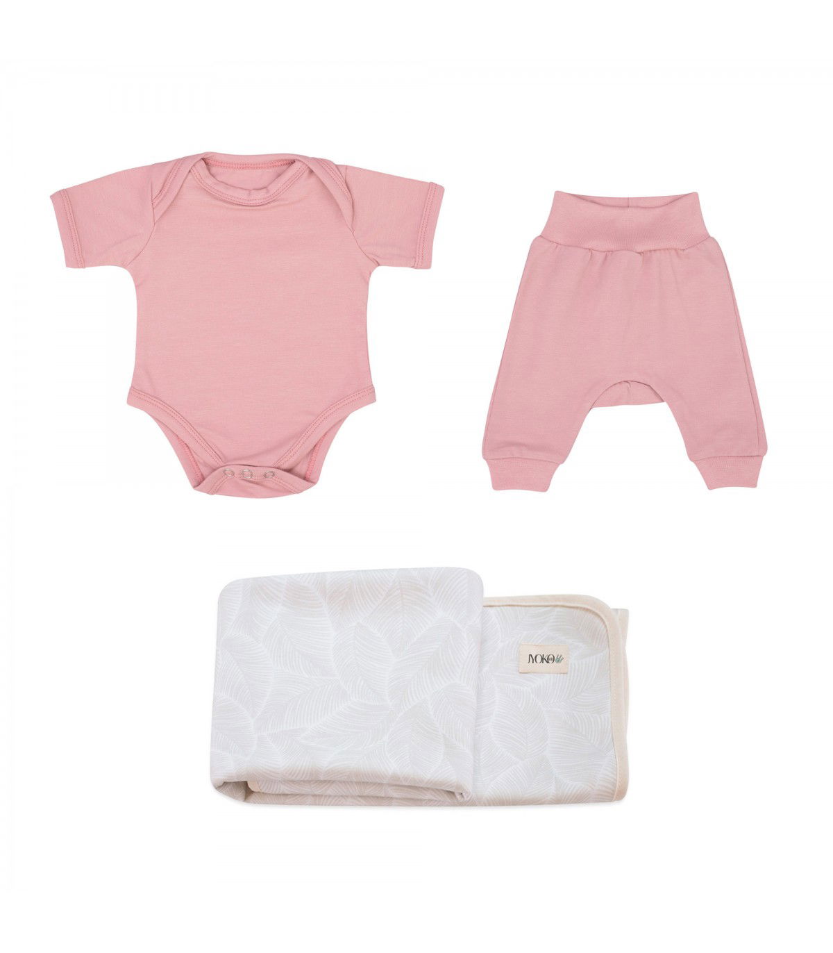Ensemble premier port Rose Quartz avec cape de bain nouveau-né - 1