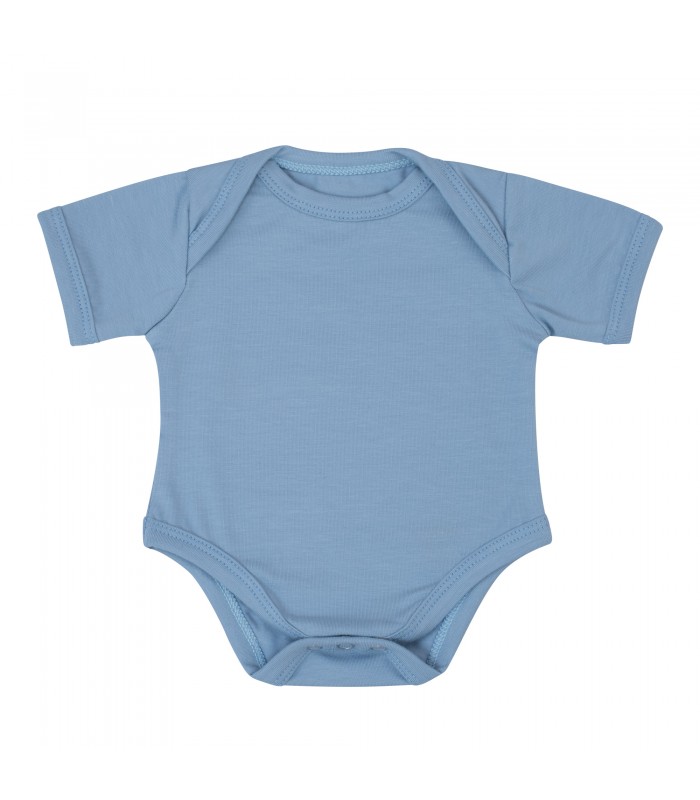 Body de primera puesta para bebé Baby Blue Manga Corta - Vista frontal