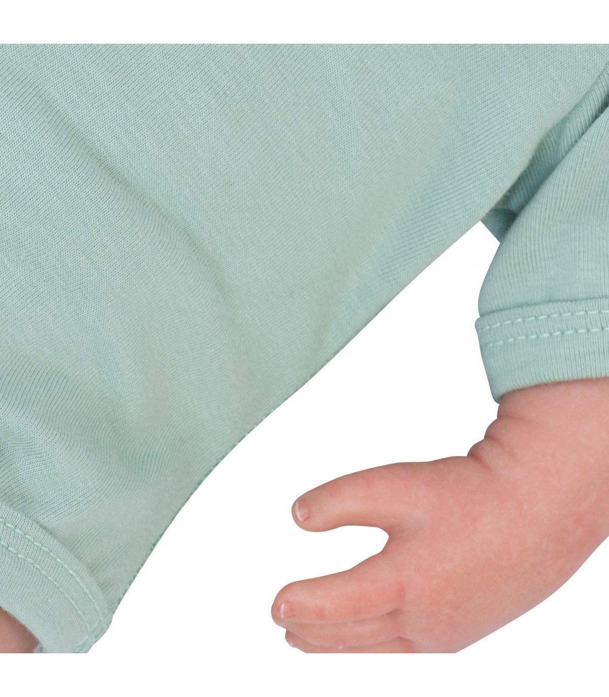 Body de primera puesta para bebé Pastel Green Manga Corta - Detalle Brazo