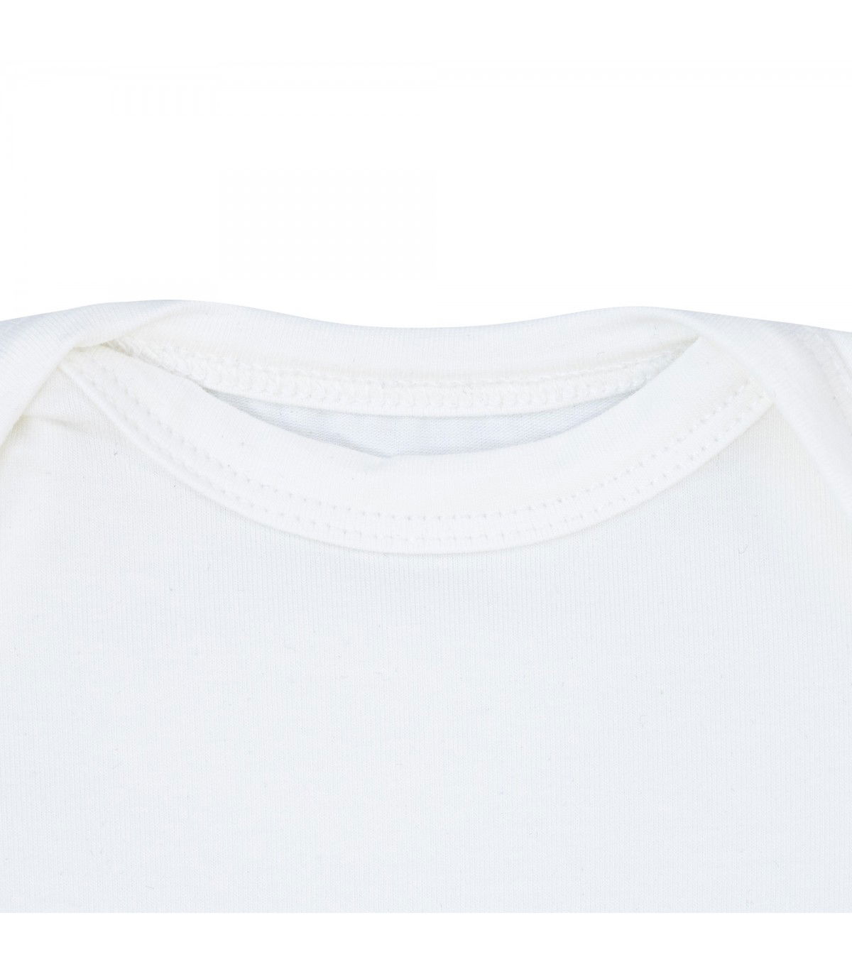 Body de primera puesta para bebé White Ivory Manga Corta - Detalle Cuello