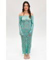 Aquamarinfarbenes Dessous-Kleid - 1