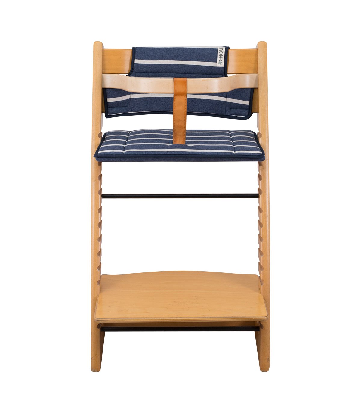 Stokke Tripp trapp - Vista frontal das listras de marinheiro