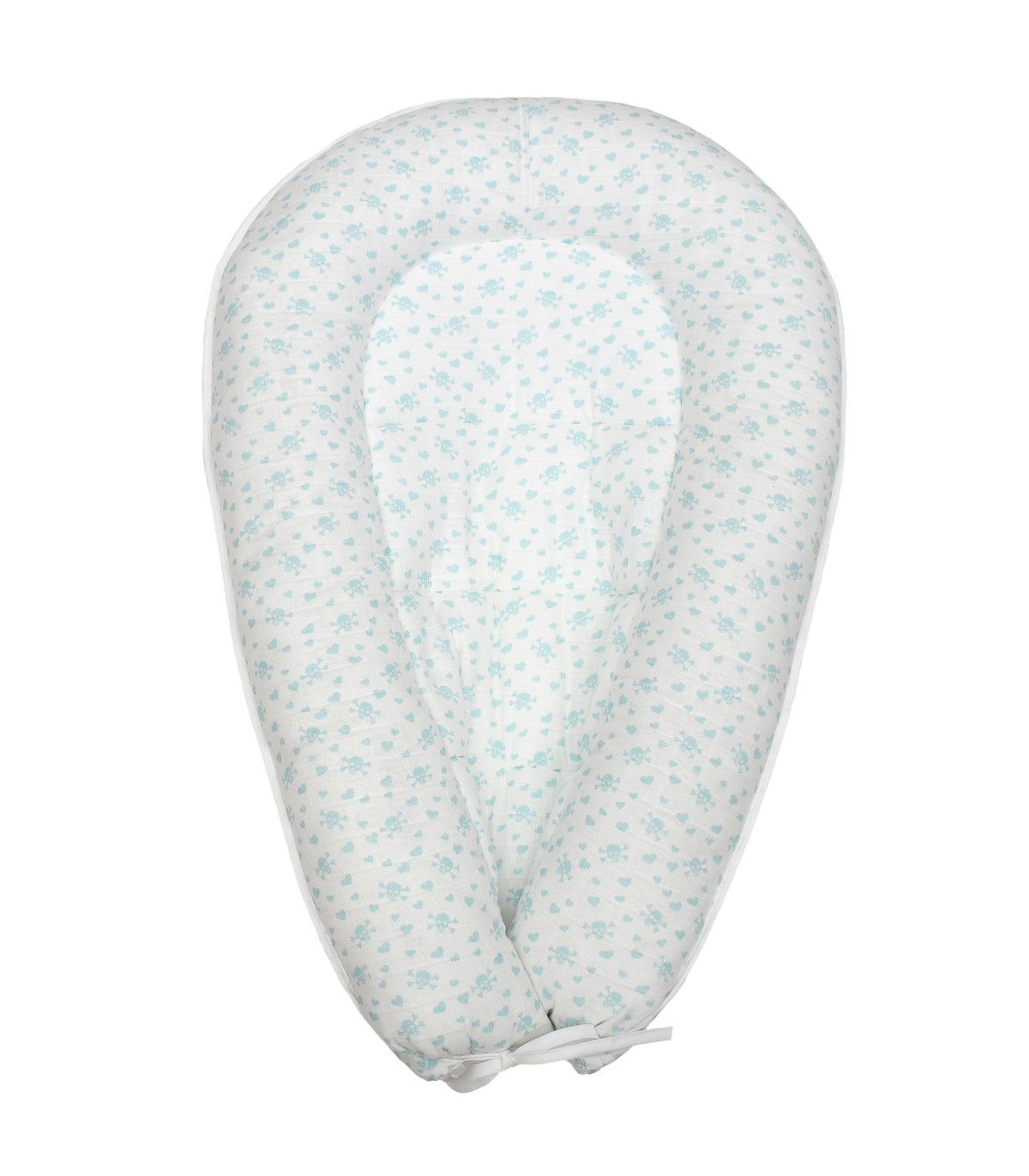 Babynest Musselin Blue Skulls - 1